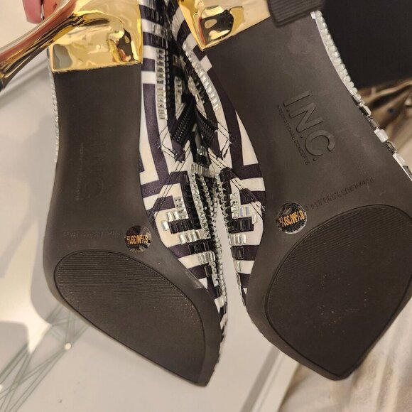 INC Womens Rakima 3 Black Embellished Pointed Toe Dressy Booties Shoes New - Picture 8 of 12